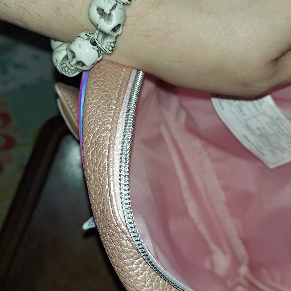 Justice Unicorn Backpack NWOT with Pom Pom "A" front, with attachable pouch. - Picture 8 of 11